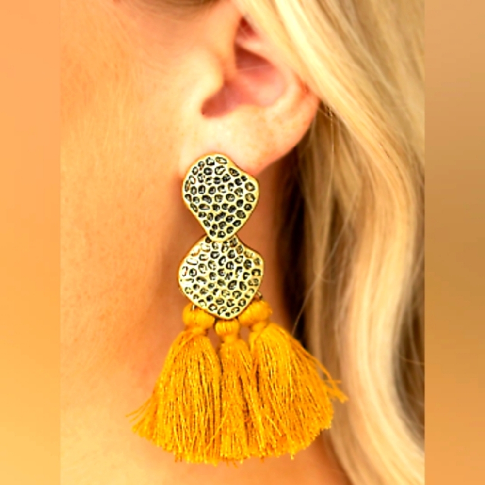 Mustard Tassel Fashion Earrings